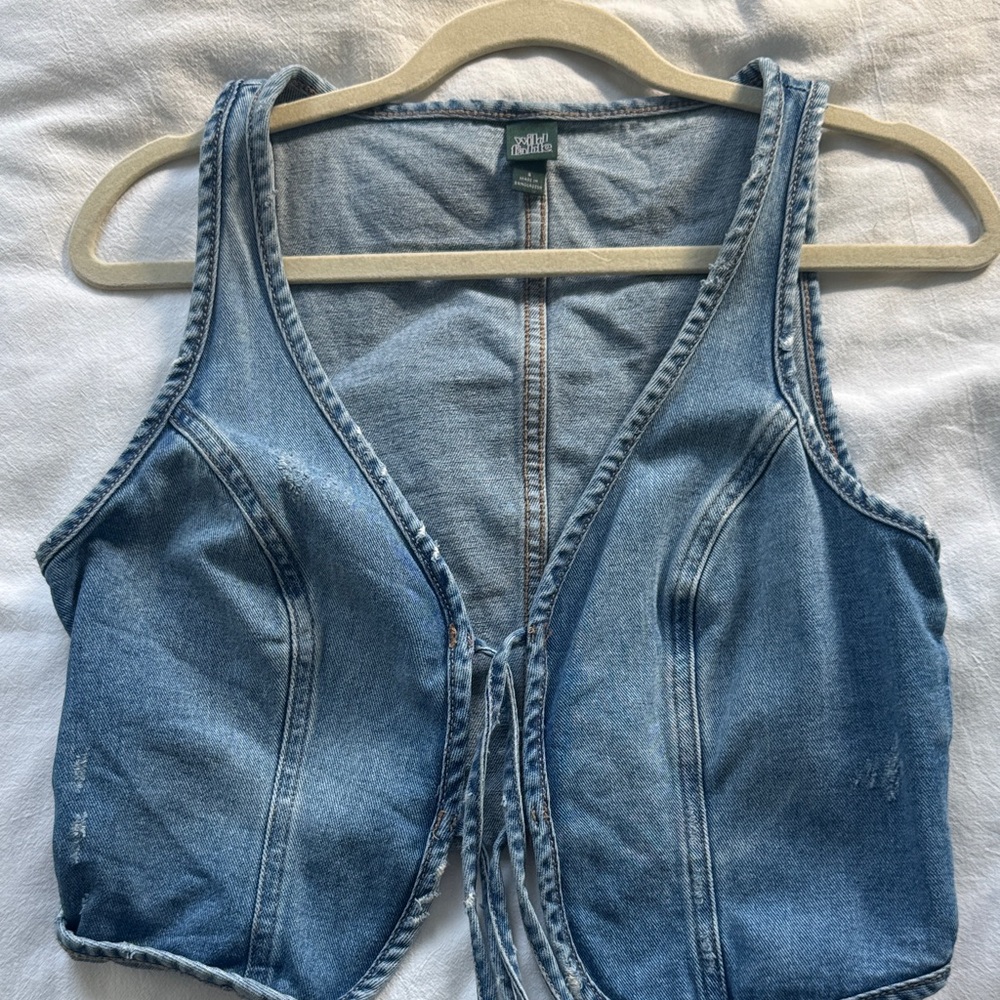 Wild Fable Blue Denim Crop Top